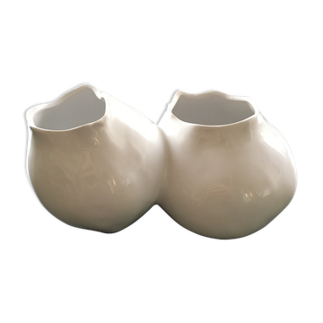 Double organic shaped vase