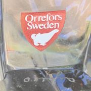 Crystal bowl in the shape of flowers, vintage Orrefors Sweden design