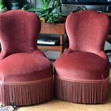 Pair of velvet armchairs