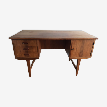 Scandinavian teak desk with two sides