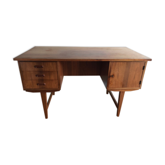 Scandinavian teak desk with two sides