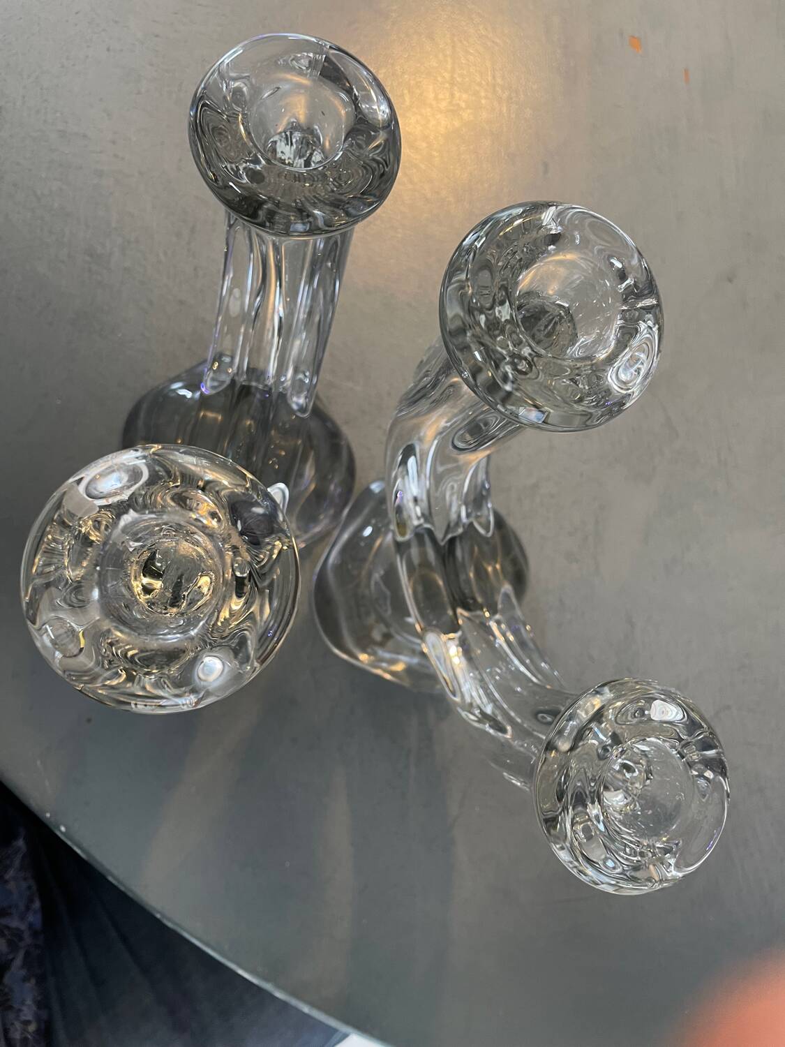 Paire de chandeliers Cristal de Vannes, collection « Le Chatel »