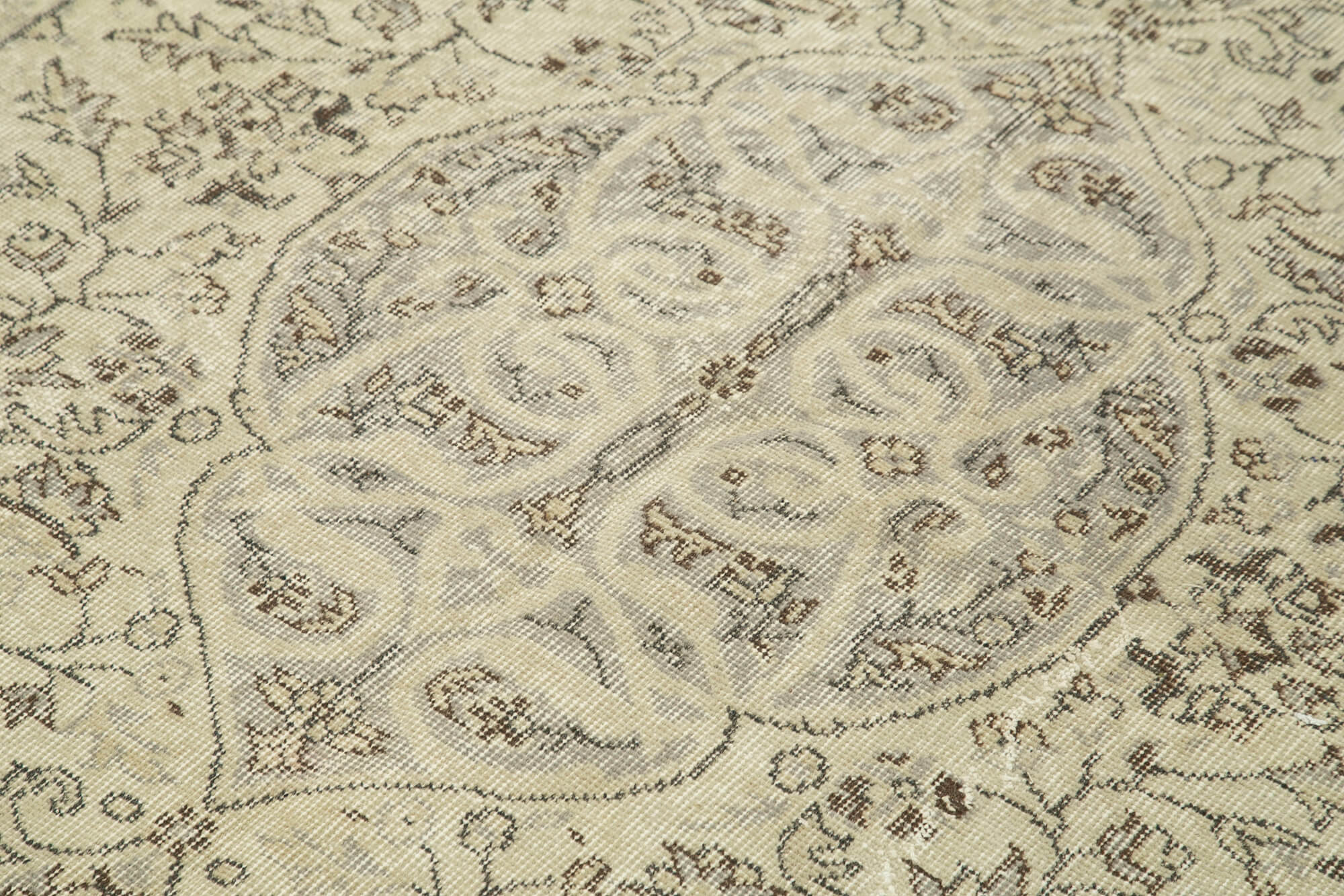 Handmade Distressed Oriental Beige Carpet 170 cm x 276 cm - 38988