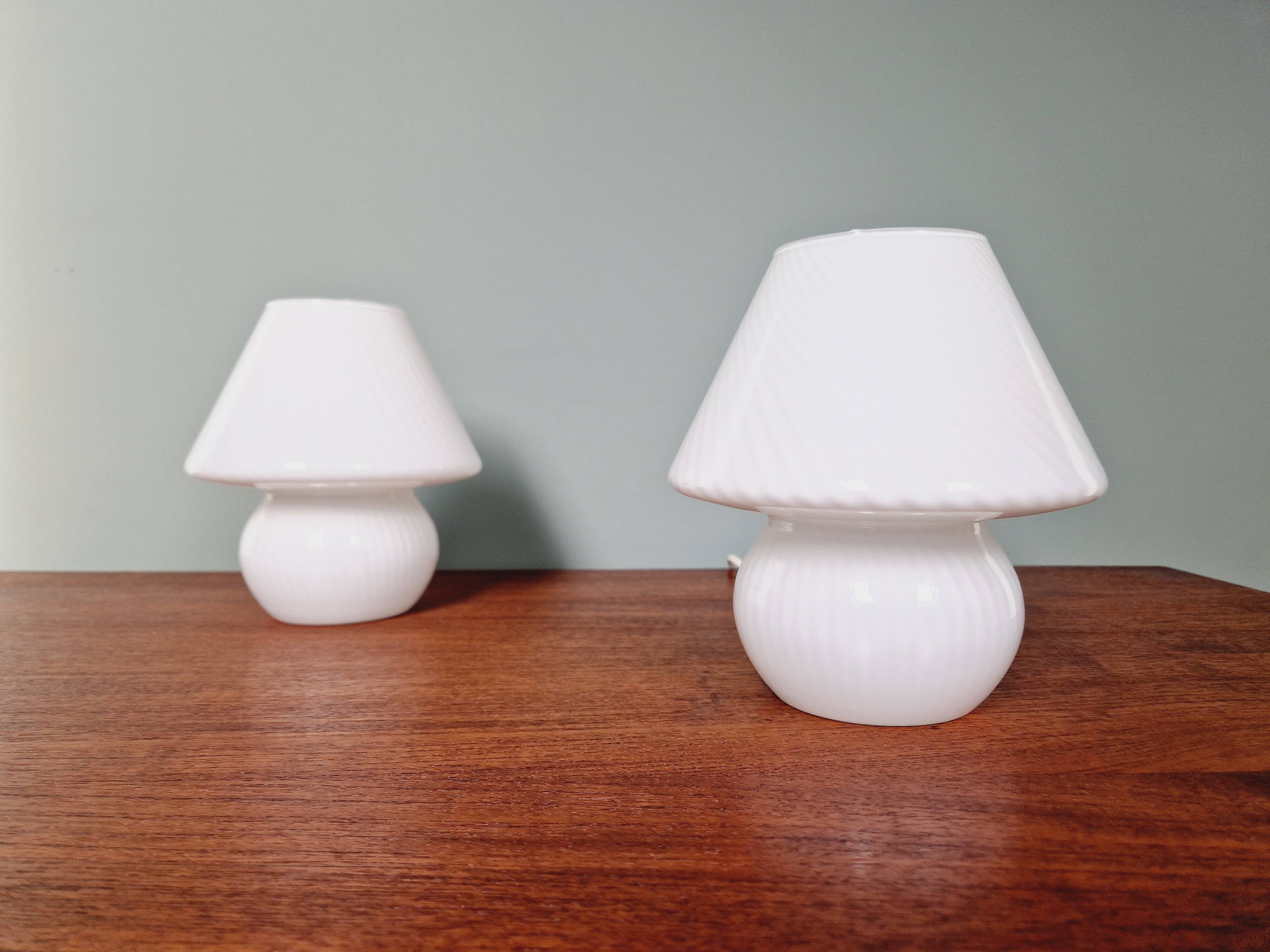 Pair of Murano glass mushroom lamps, 1970s-80s