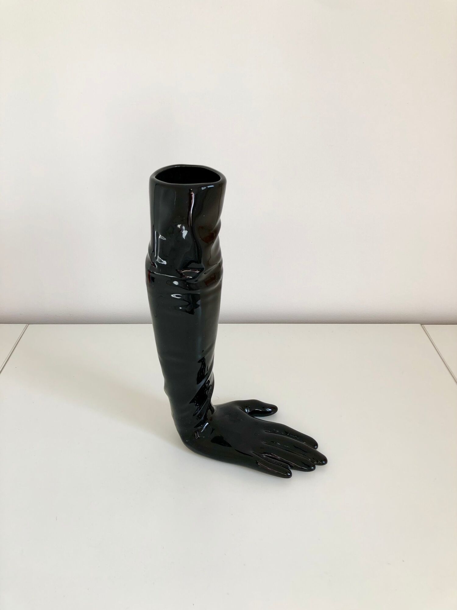 Glove-shaped ceramic vase Axis edition, France, 1980