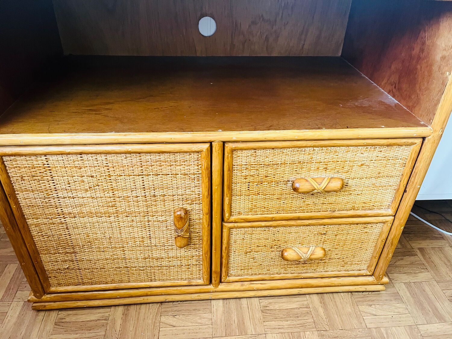 Rattan TV cabinet