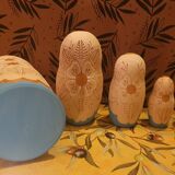 Matryoshka pyrography dolls