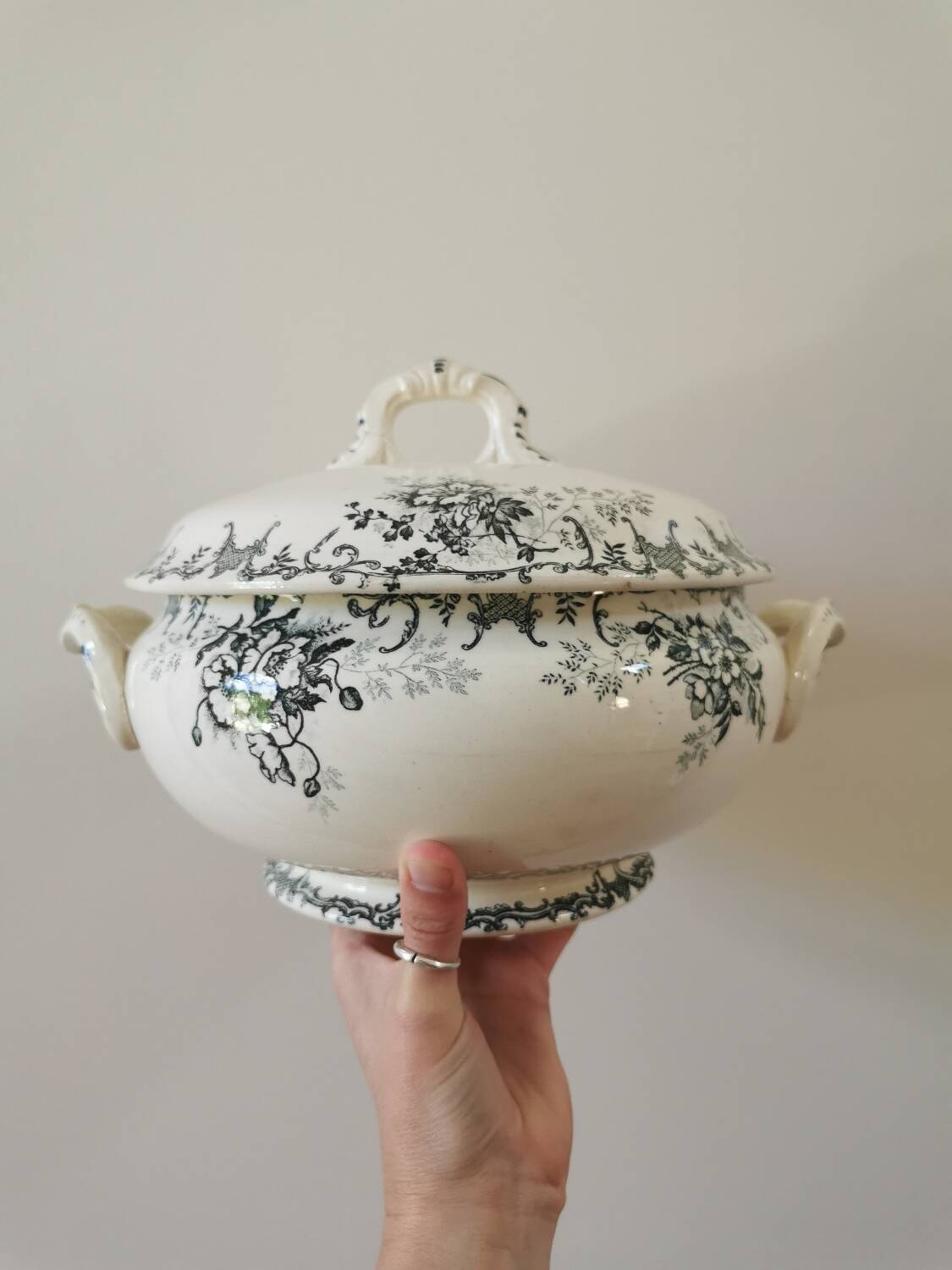 Old HC soup tureen, iron earth