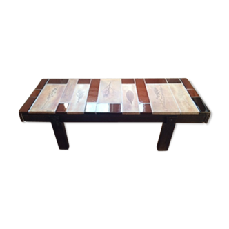 Table basse vintage signée Roger Capron