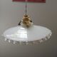 Old lampshade white opaline suspension