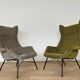 Pair of design fibreglass wing chairs by Miroslav Navratil, 1970s