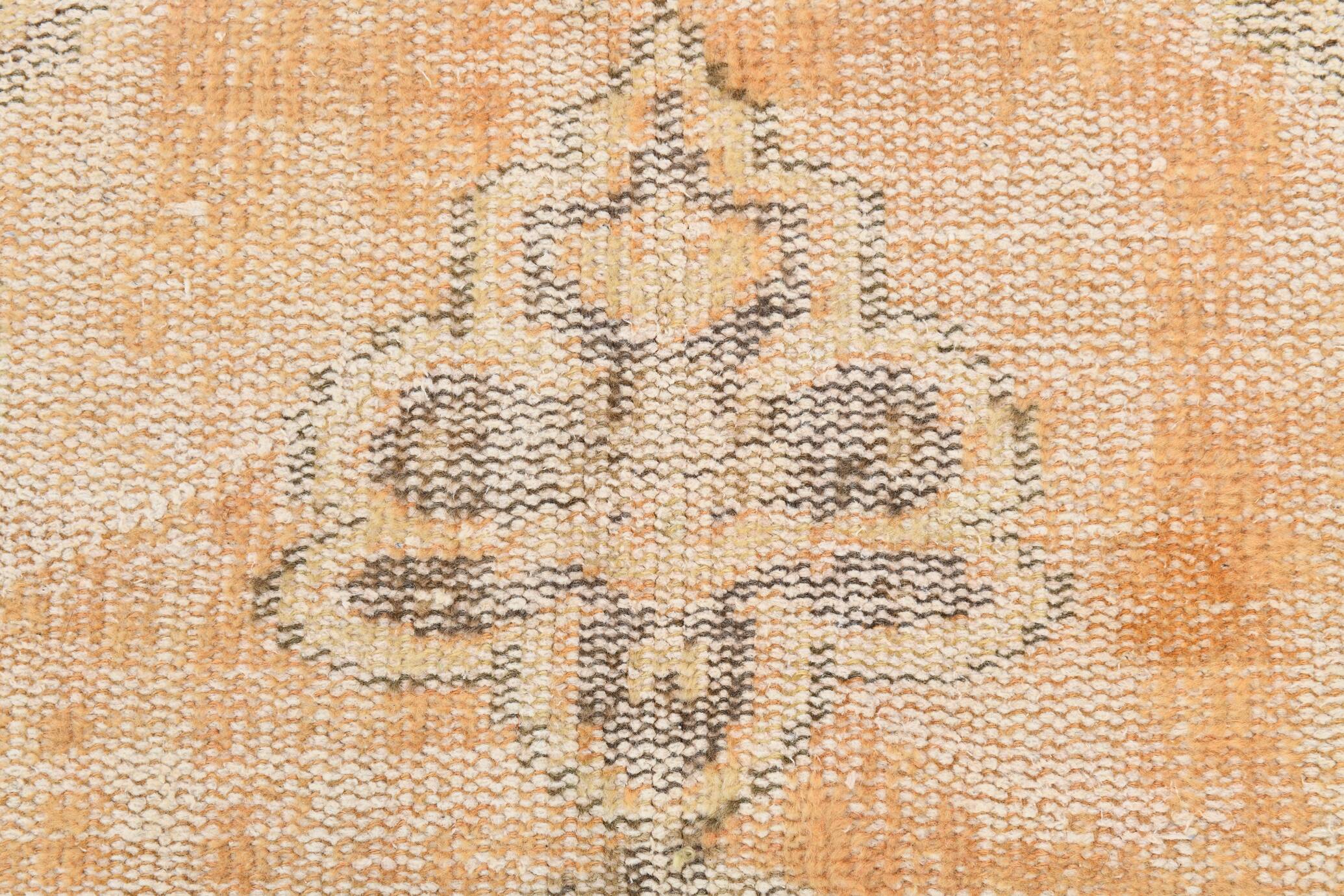 6x9 Peach Yellow Soft Pastel Turkish Vintage Rug, 185x276Cm SK 5250