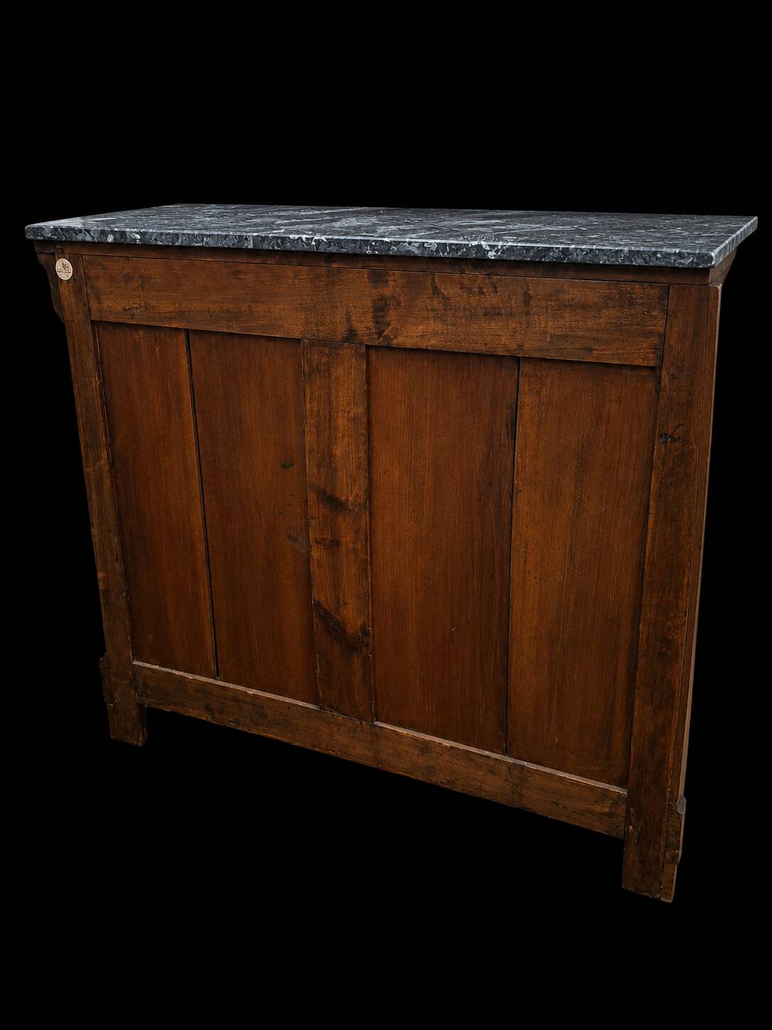 Commode Louis-Philippe en noyer loupe et marbre noir - XIXe siècle