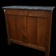 Commode Louis-Philippe en noyer loupe et marbre noir - XIXe siècle