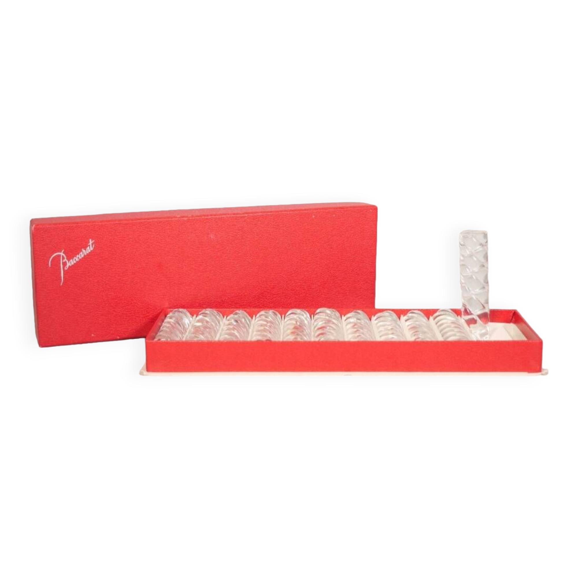 Crystal knife holder signed baccarat