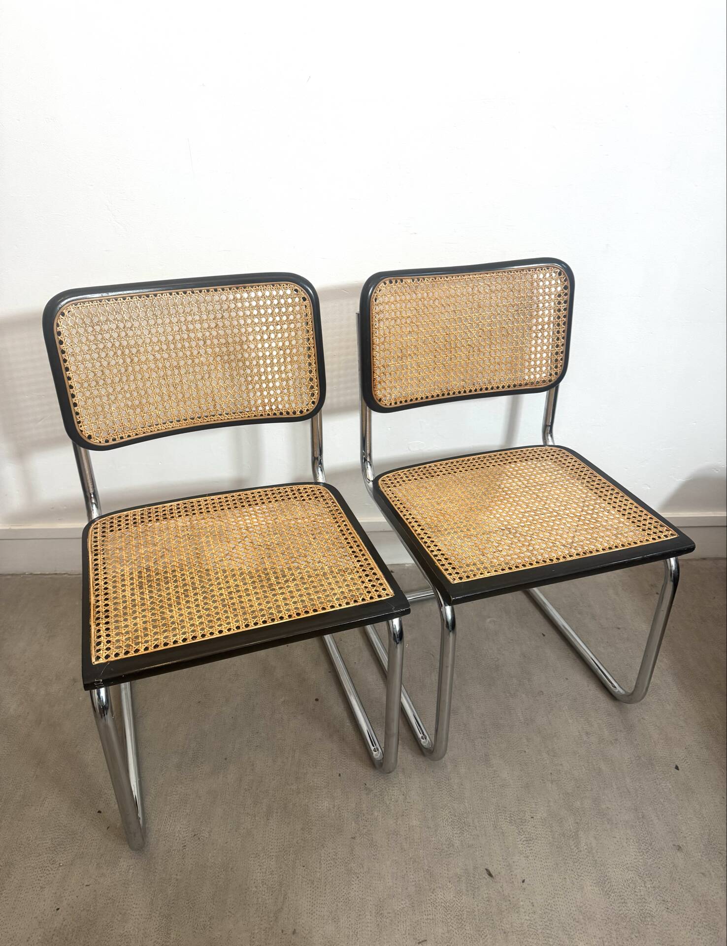 Pair of Cesca chairs B32 Marcel Breuer made in Italy
