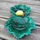 Empty cup pocket leaves and lemon in slip by Ferlay in Vallauris