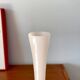 Slender pale pink opaline vase from the 50s and 60s