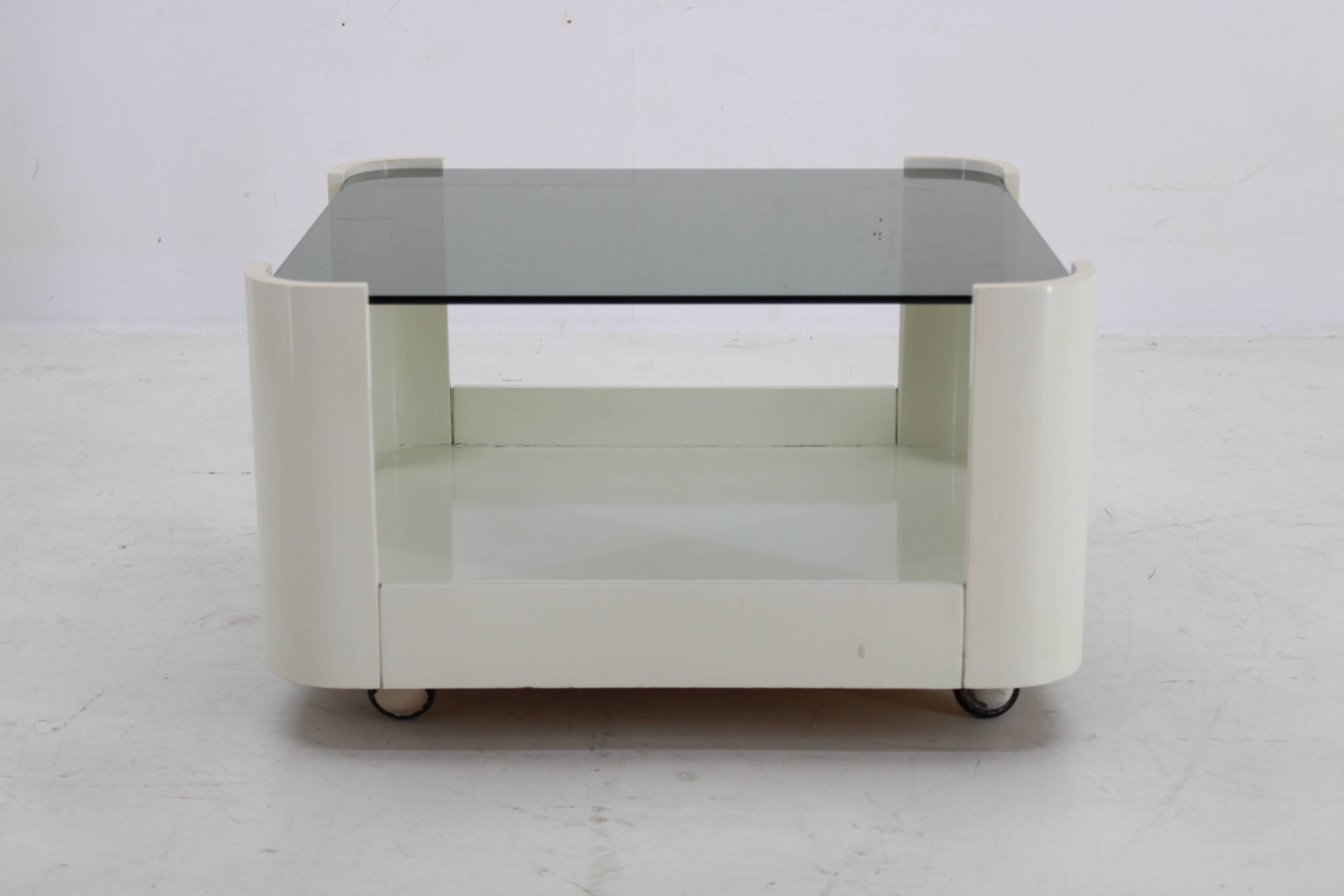 1970s Italian Square Glass Coffee Table