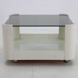 1970s Italian Square Glass Coffee Table