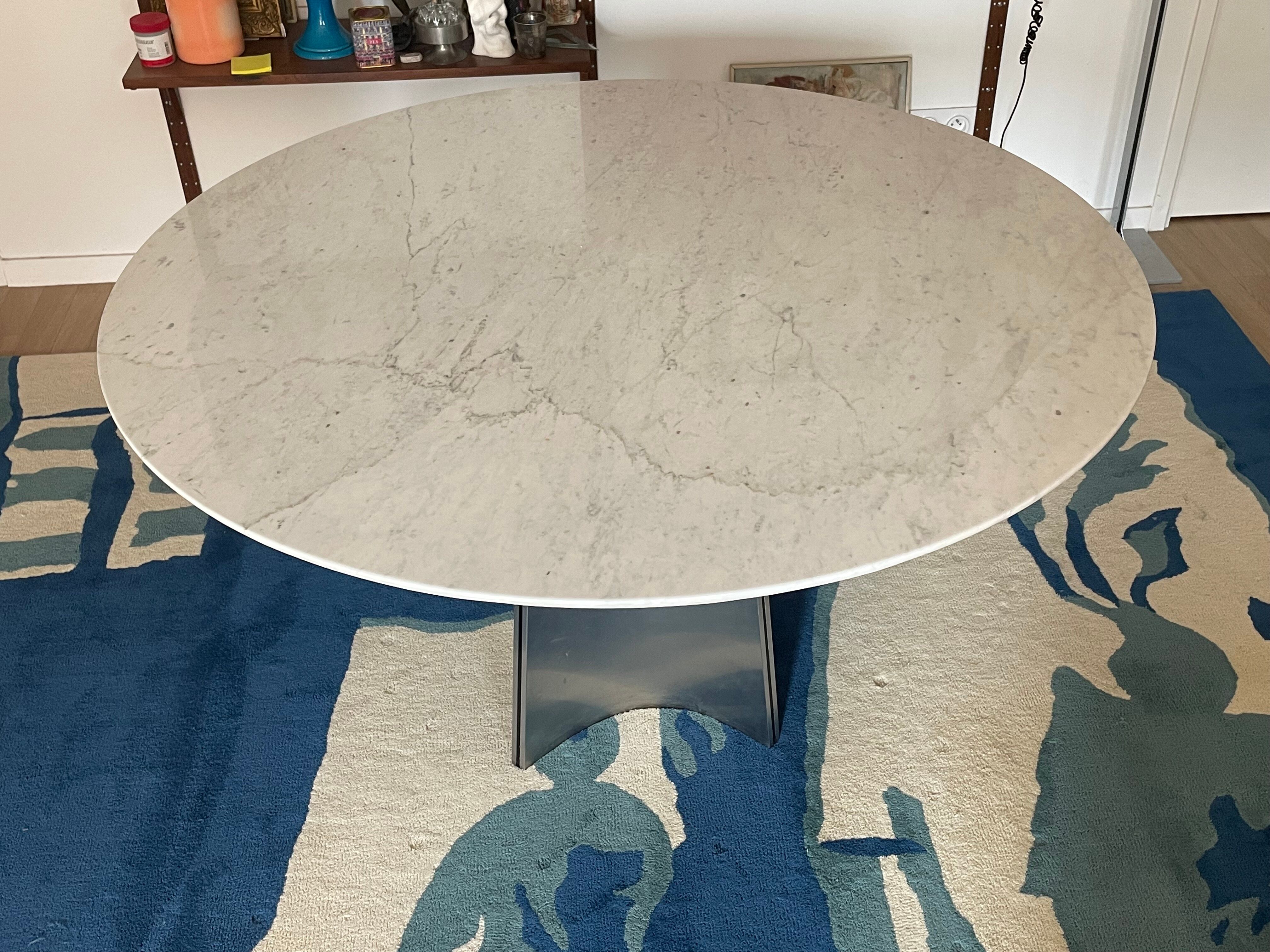 Table à Manger Ronde Luigi Saccardo pour Maison Jansen, années 70