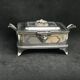 Victorian sardine box silver metal flat butter and glass insert Walker and Hall