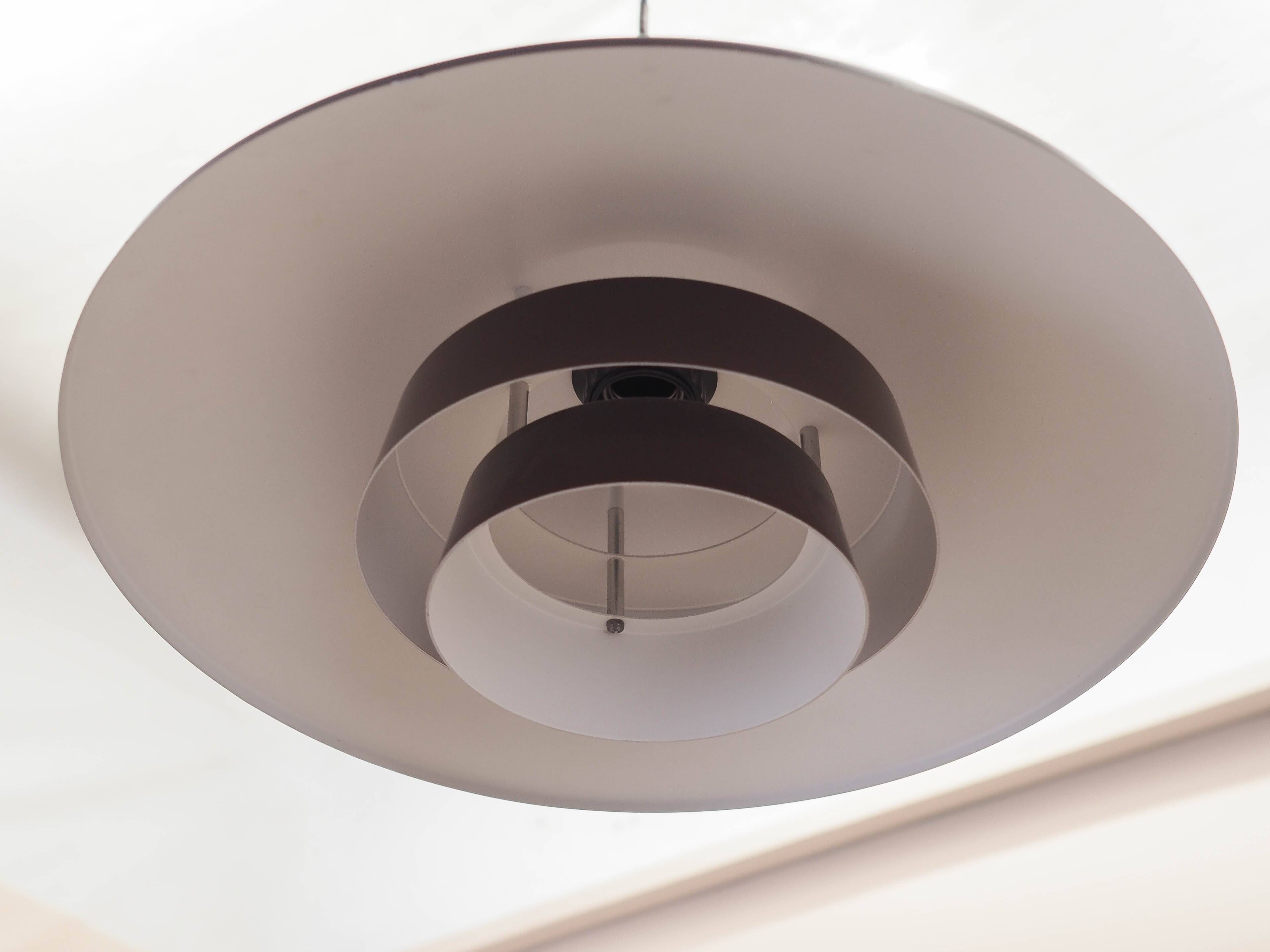 Danish pendant lamp with tiered metal shade, 1960s