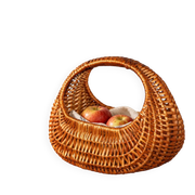 Petit panier vintage en osier tressé – Anse intégrée – Vannerie rétro