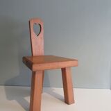 Low stool with backrest Belgium 1970s