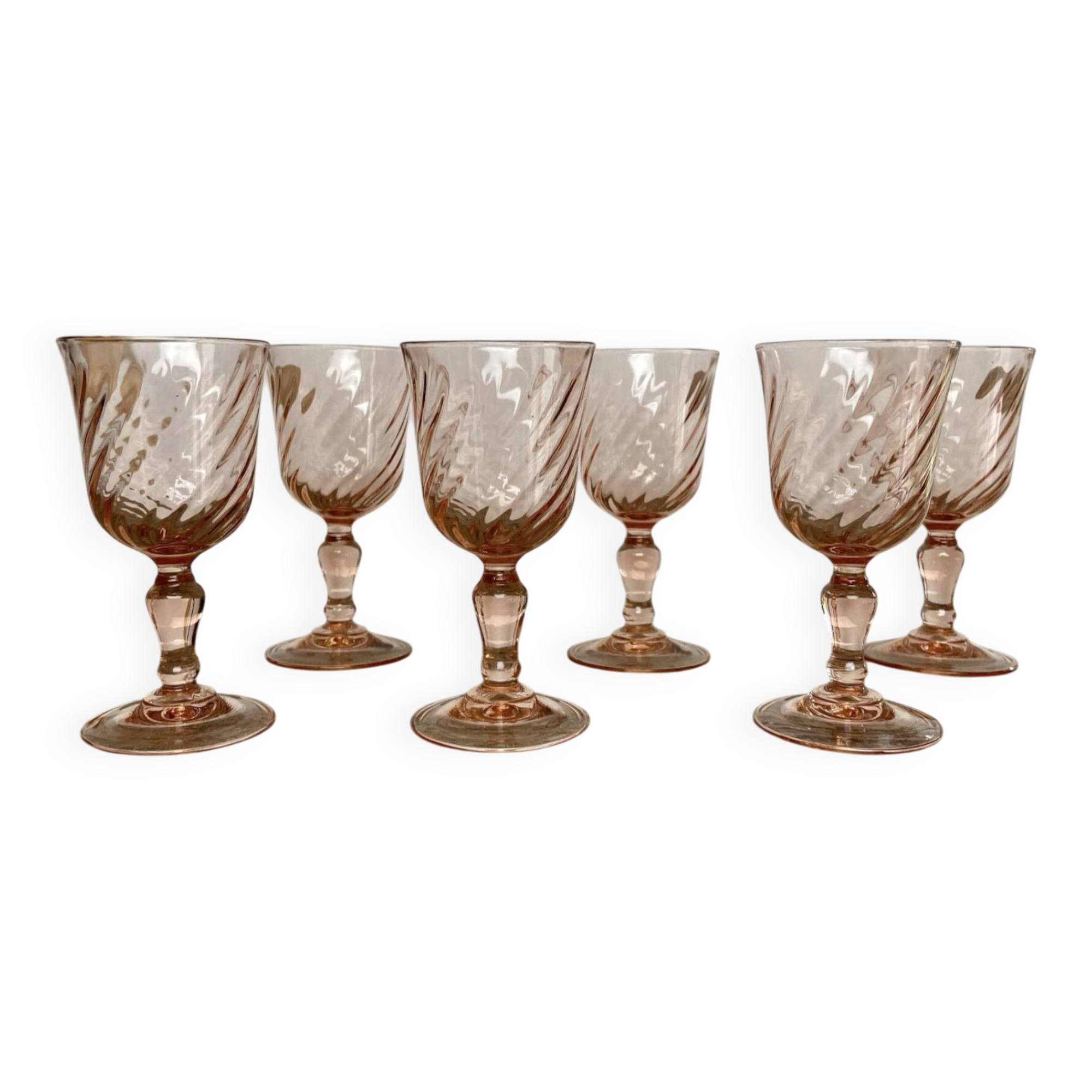 6 "Rosaline" vintage liqueur glasses by Luminarc