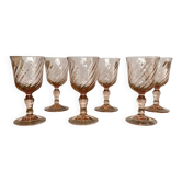 6 verres à liqueur « Rosaline » Luminarc Vintage