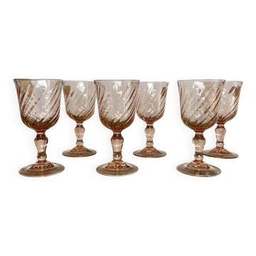 6 liqueur glasses "Rosaline" Luminarc Vintage
