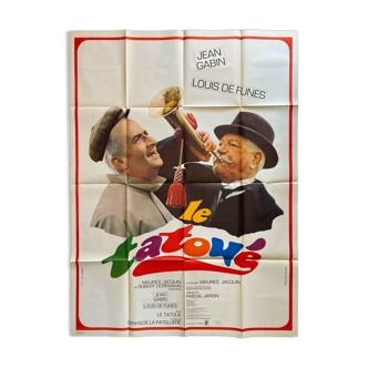 Affiche cinéma "Le Tatoué" Jean Gabin, Louis de Funes 120x160cm 1968