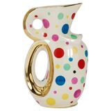 Boch Frères Pichet / Mid-Century Jug in Gold and Polka Dots, Belgium, 1950s