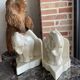 Pair of cracked earthenware bookends. ART DECO