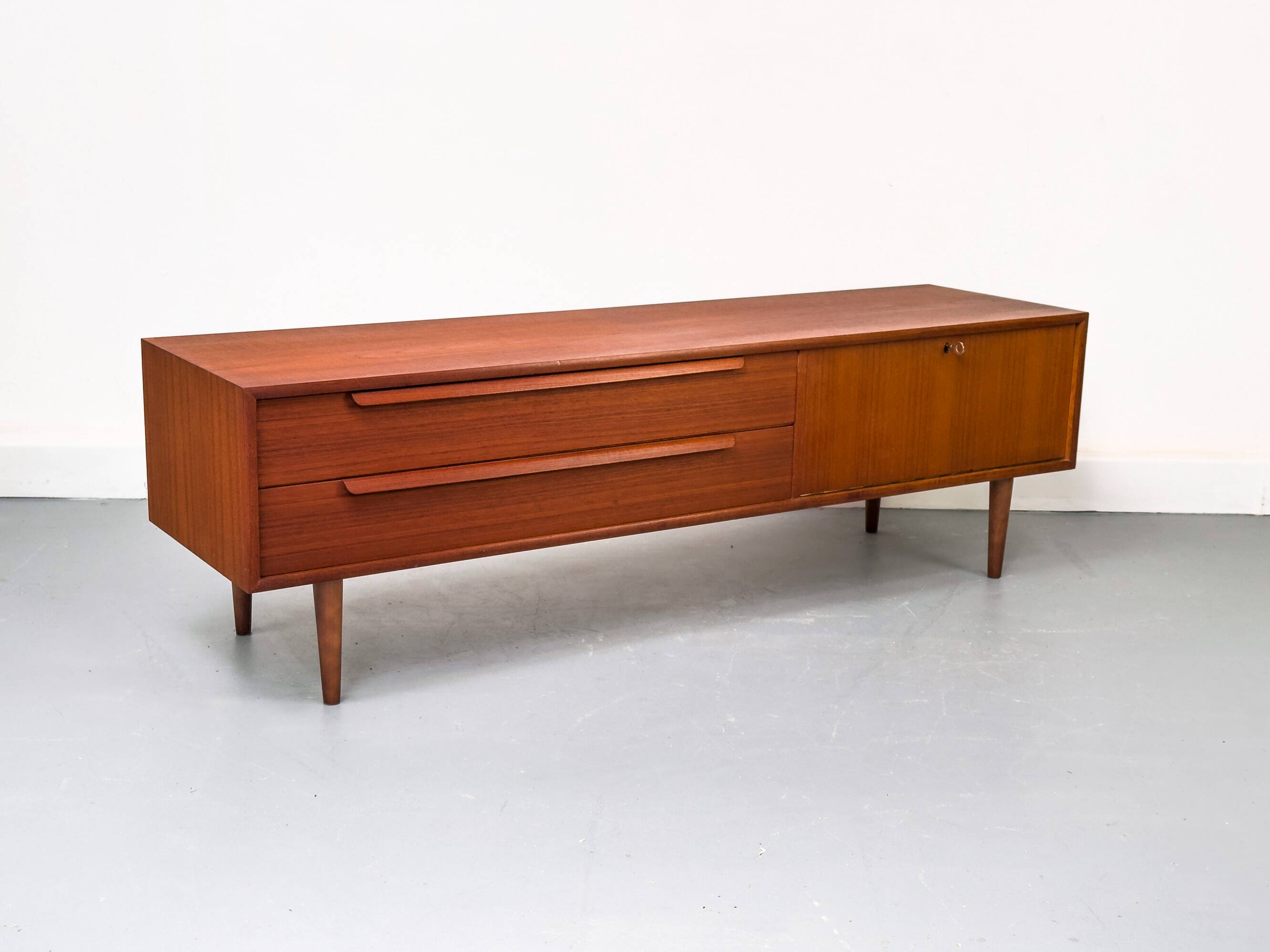 Teak lowboard with drawers from WK Möbel, 1960s