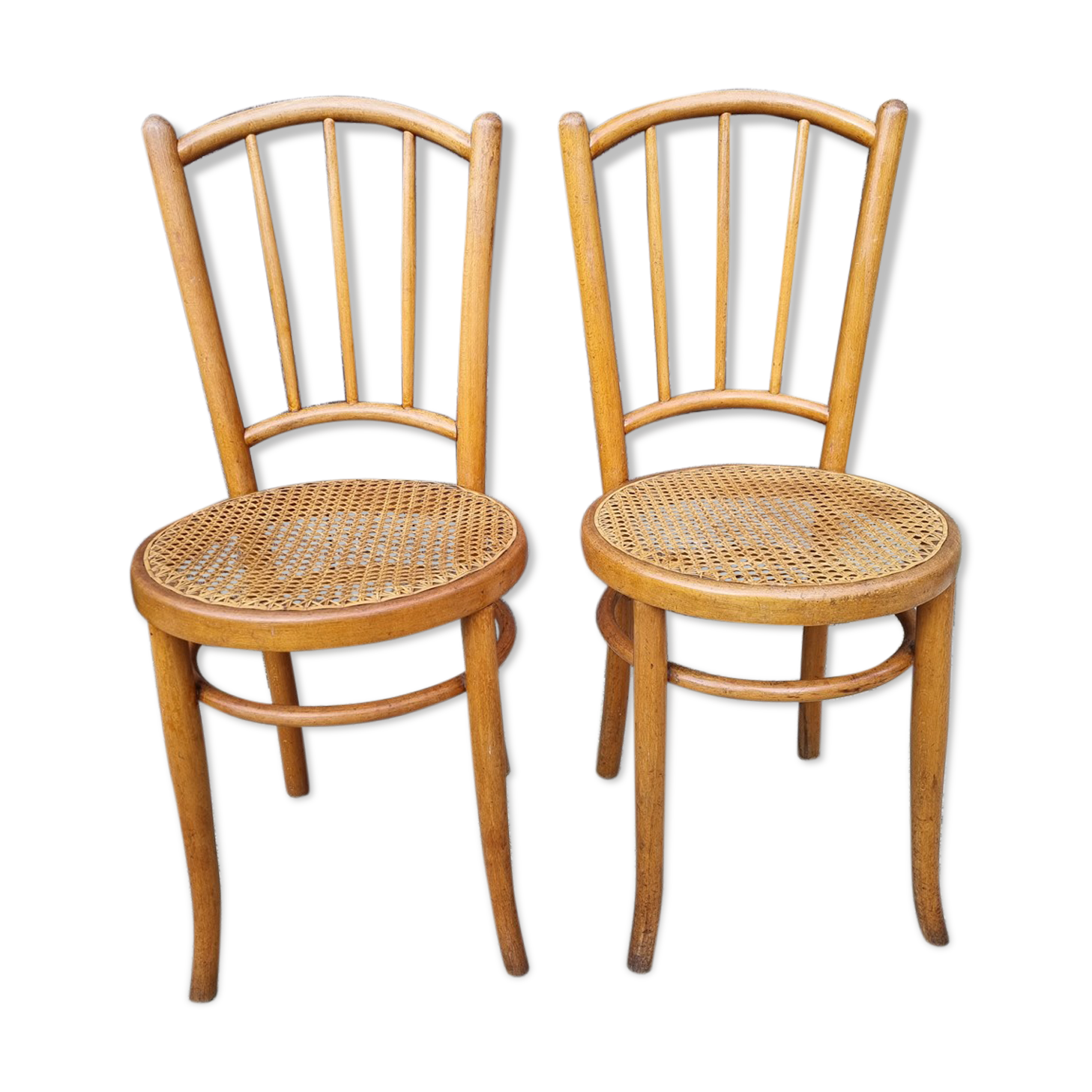 Pair of canned bistro chairs, J. Kohn early twentieth century.