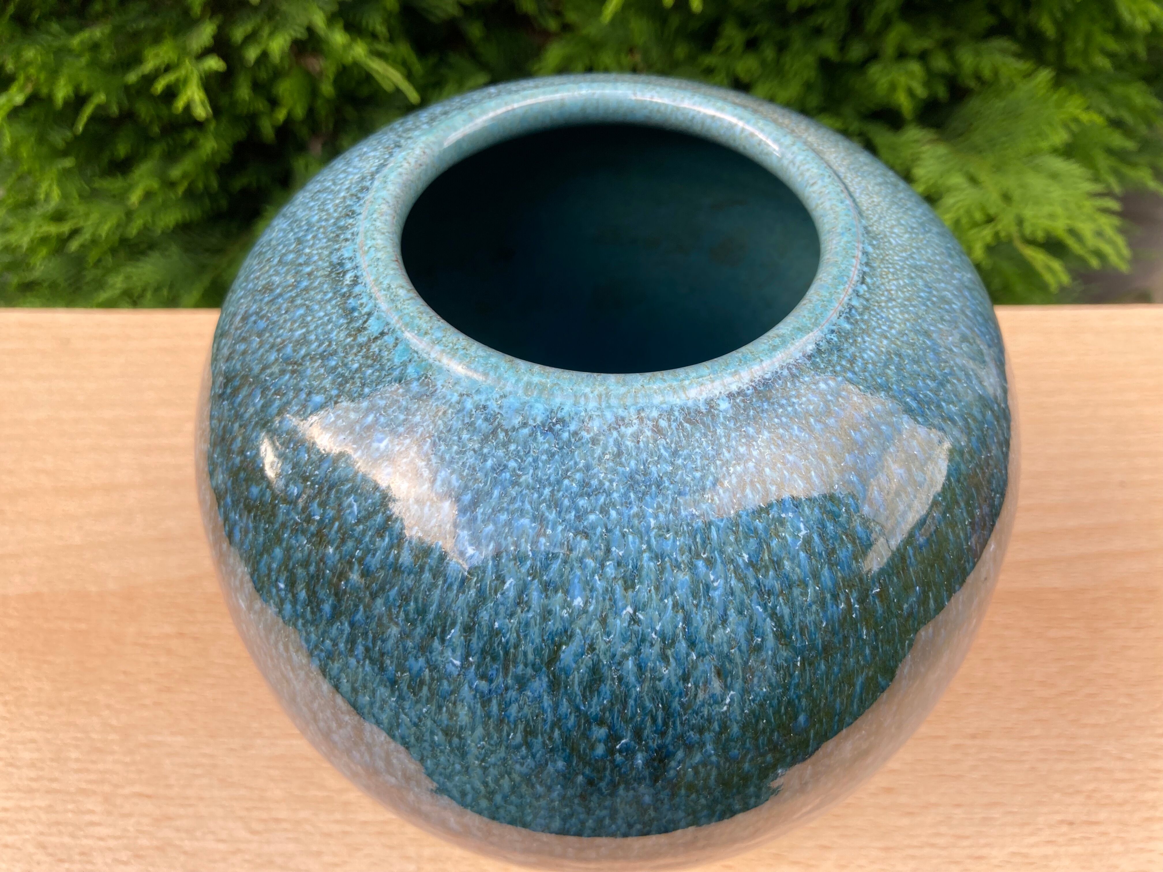 Enamelled ceramic vase