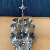 Old serving for boiled eggs with 4 metal cockroaches