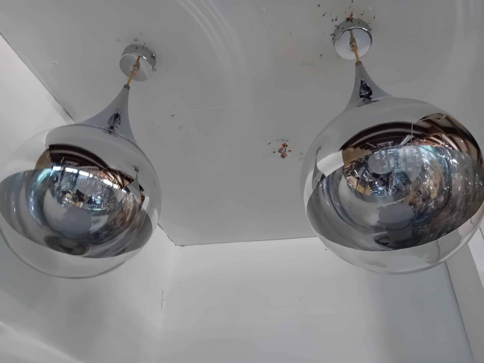 Pair of space art pendants from the 80s.