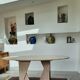 Travertine dining table