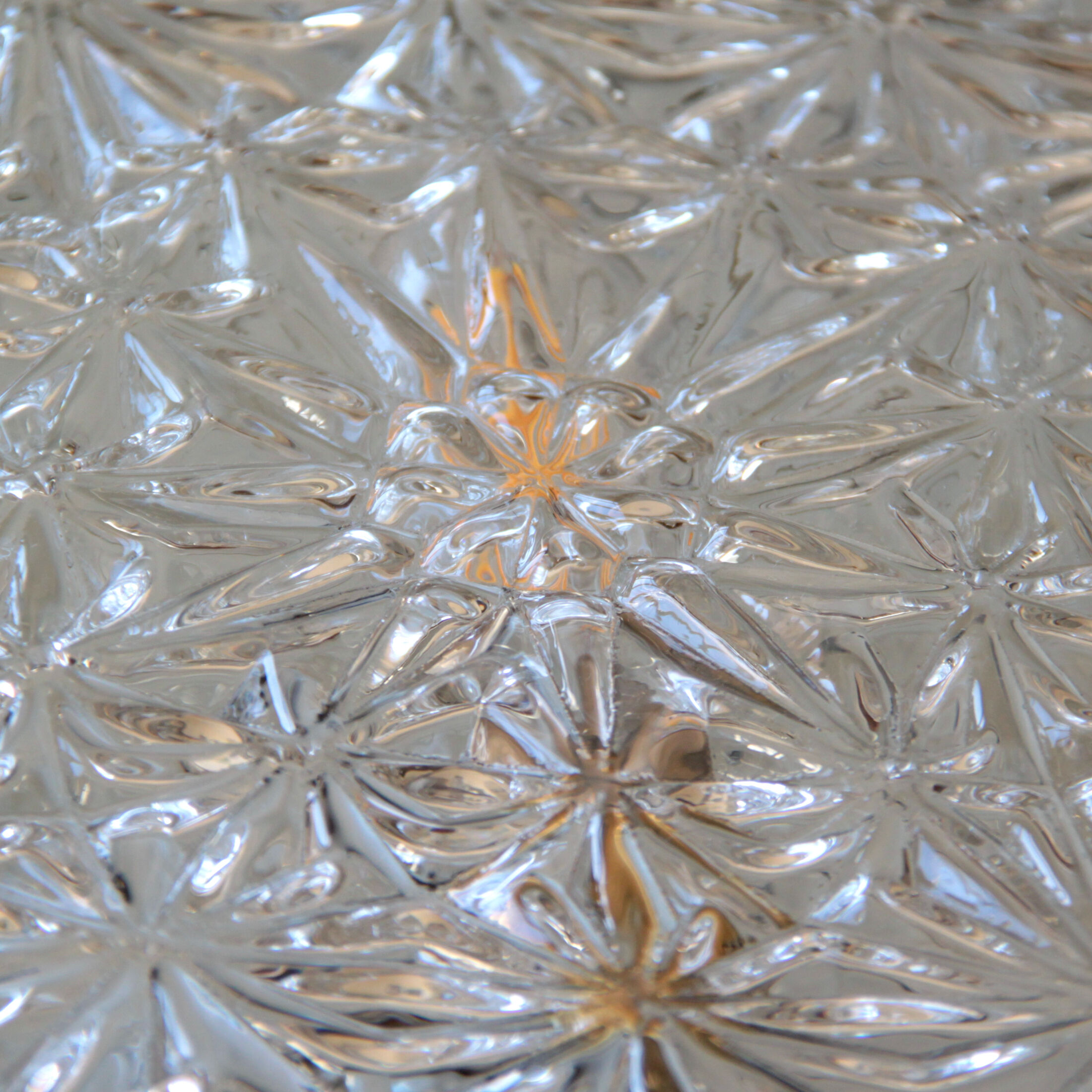 Plafonnier en verre carré minimaliste 1970 1980, années 70-80 ancien