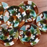 Lot of 6 old Orchies barbotine plates