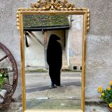 Louis XVI style mirror in gilded wood 176x109cm