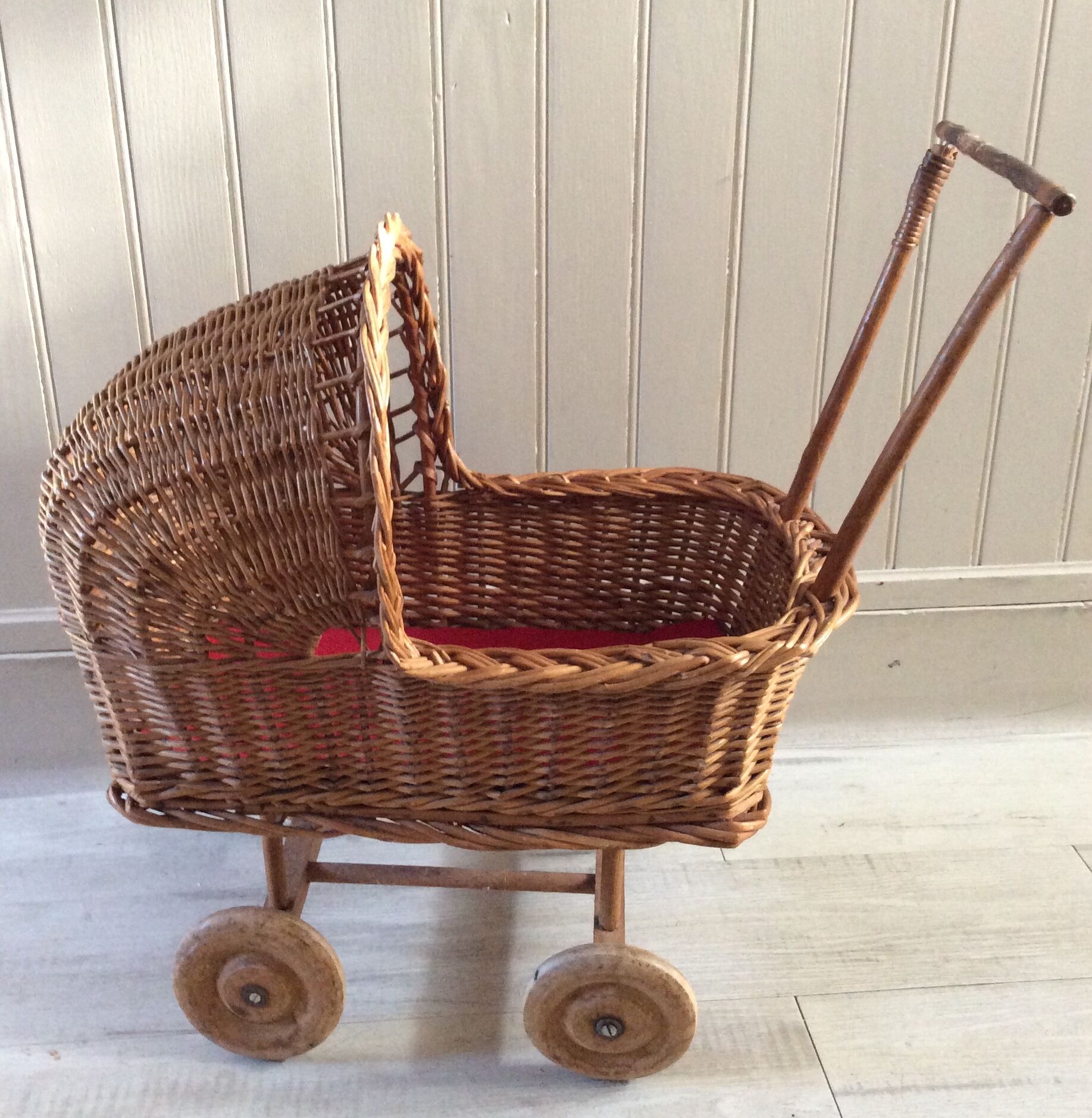 Vintage wicker doll landau