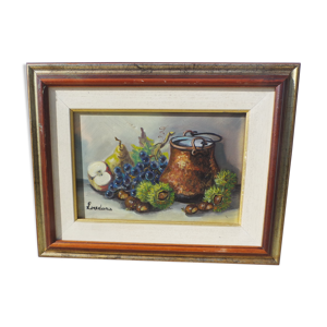 Nature morte huile sur toile signée