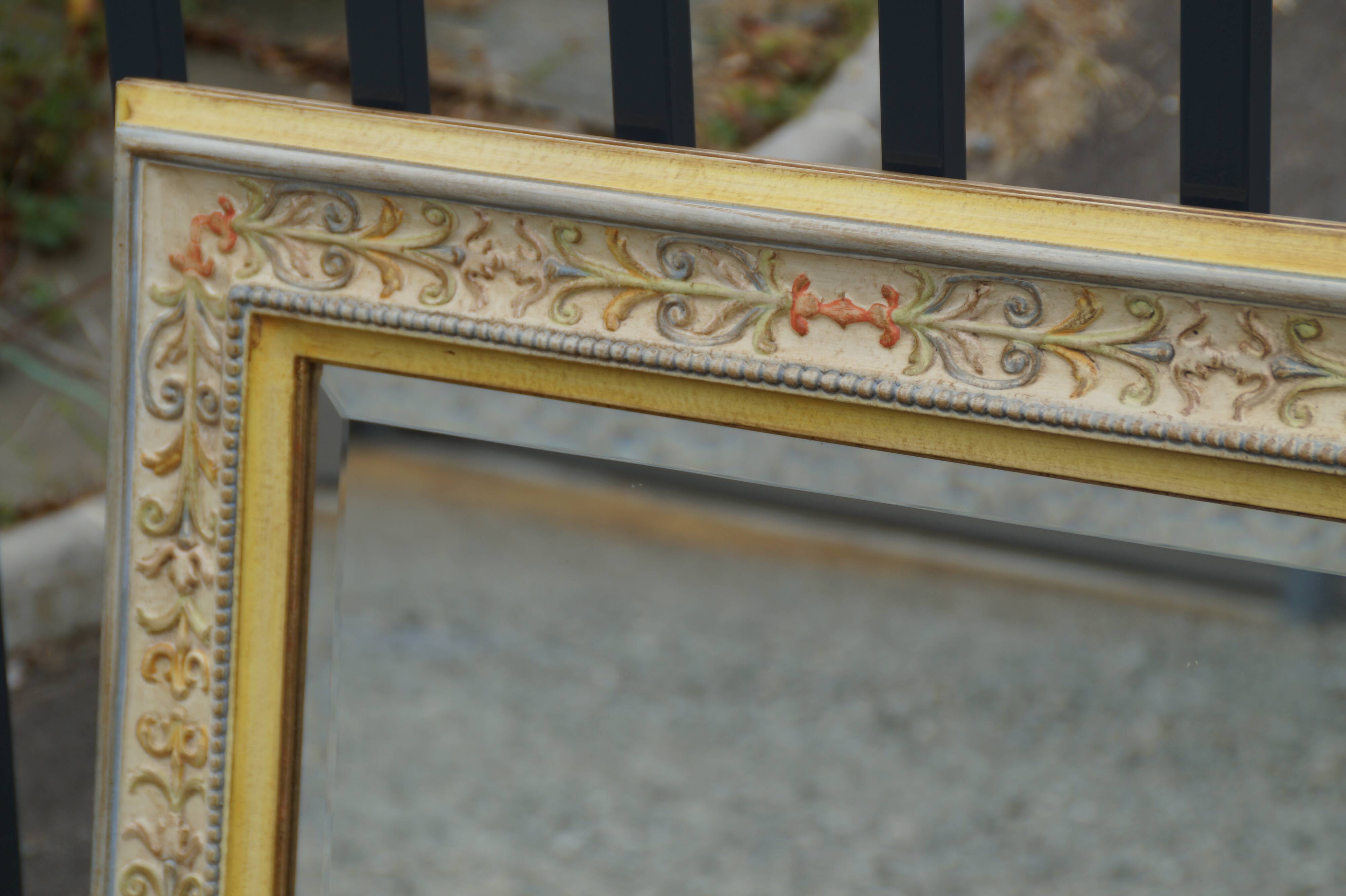 Pastel floral decoration mirror 100x80cm