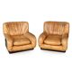 Vintage 20thc pair of italian leather lounge chairs by rossi di albizzate
