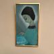 Original Swedish oil on canvas – "Lady" by Helge Holmlund – Signed – vintage and framed – 65 × 36.5 cm (25.6" × 14.4")
