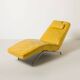 Mid Century / Modernist / Bauhaus Style  Chaise in yellow leather / chrome